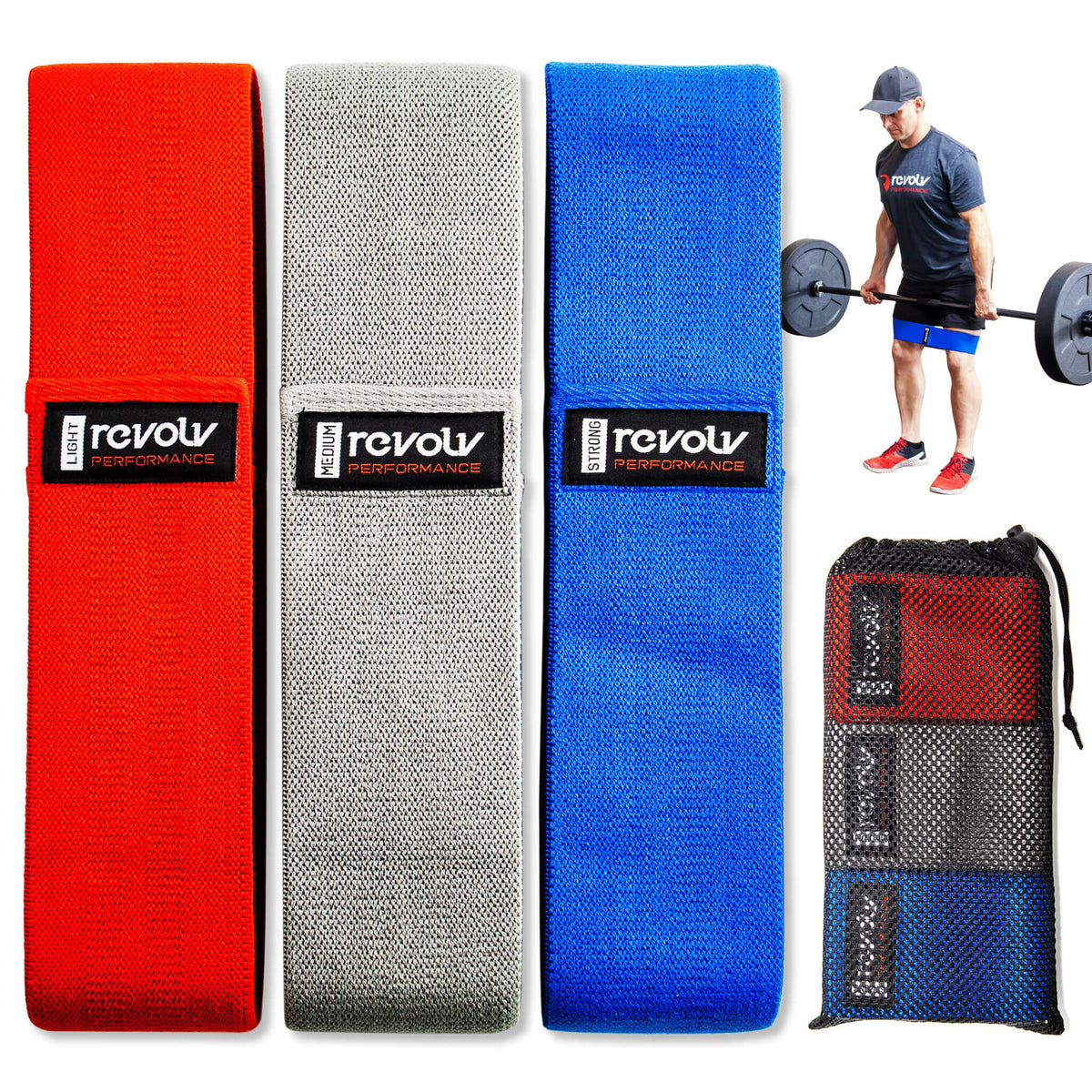 Revolv Performance Fabric Resistance Bands Set of 3
